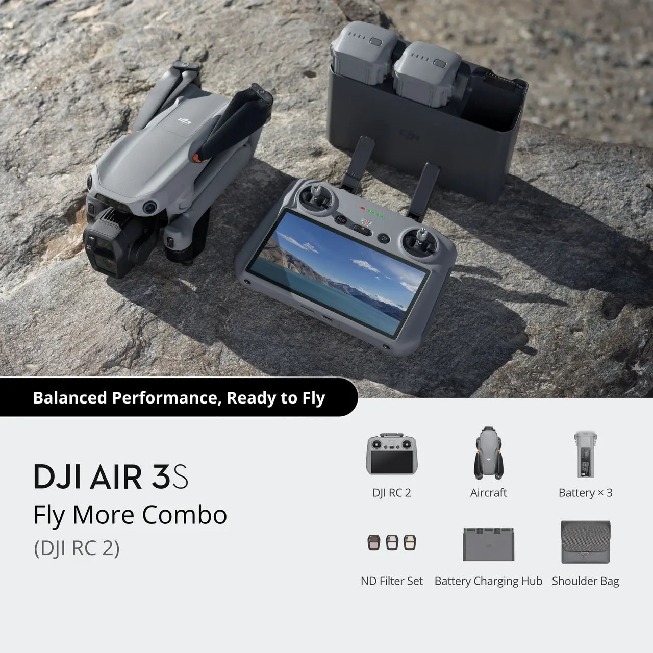 DJI Air 3S Fly More Combo (DJI RC 2) (Refurbished Unit)